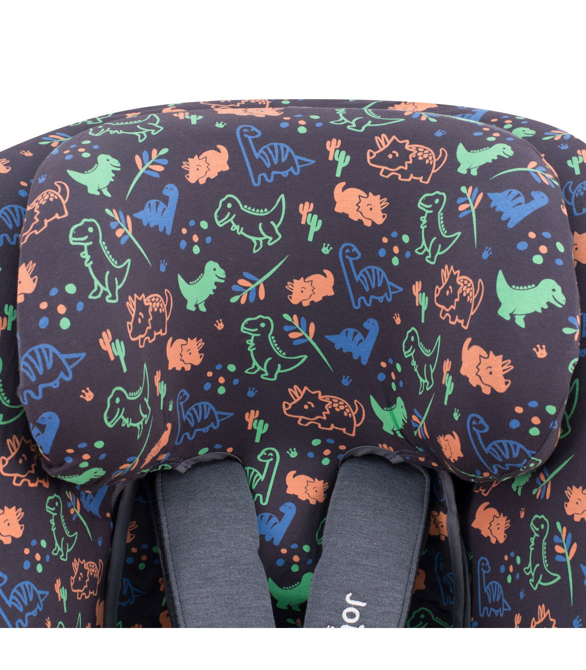 Joie Spin 360 y Nuna Rebl - Detalle cabezal Happy Dino