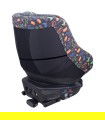 Joie Spin 360 e Nuna Rebl - Vista traseira do dinossauro feliz