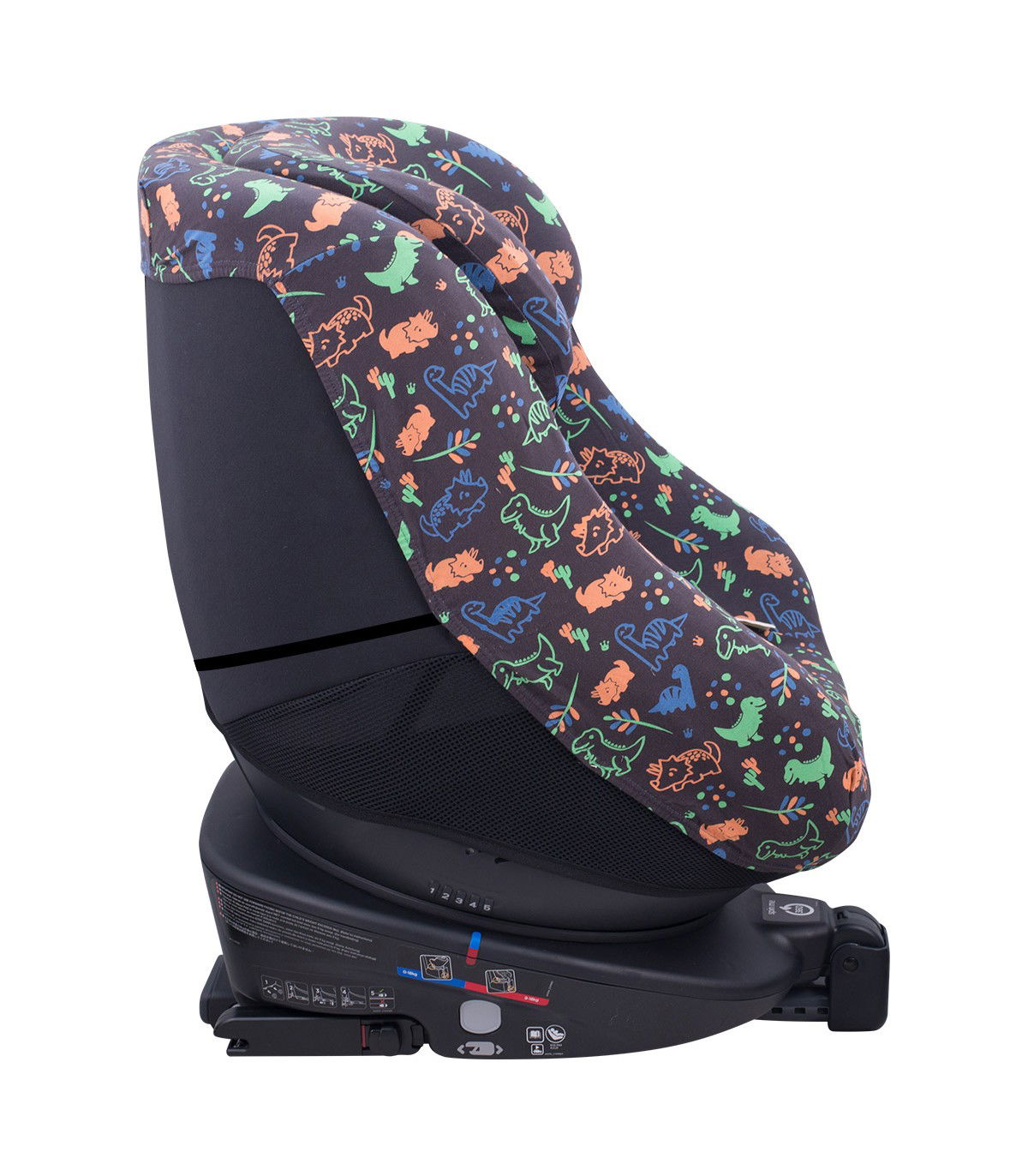 Joie Spin 360 e Nuna Rebl - Happy Dino Side View