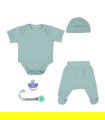Conjunto de primeiro uso com Porta Chupeta Verde Pastel - 1
