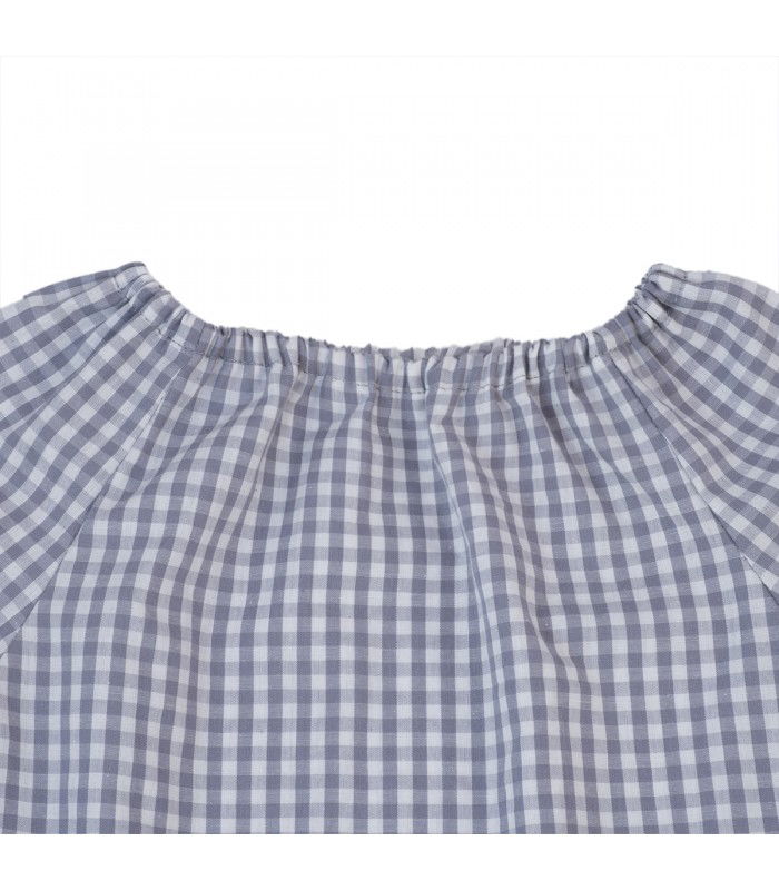 Silver Vichy Nursery Bat - Neck Detail Silver Vichy Nursery Bat - Neck Detail